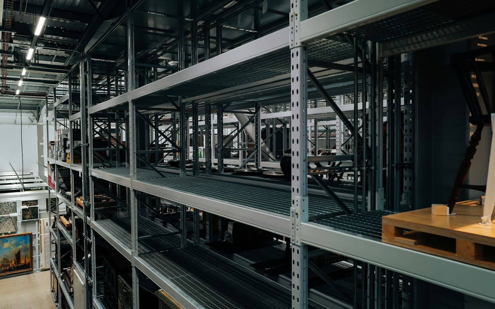 Unsplash distribution wallpaper with warehouse storage racks